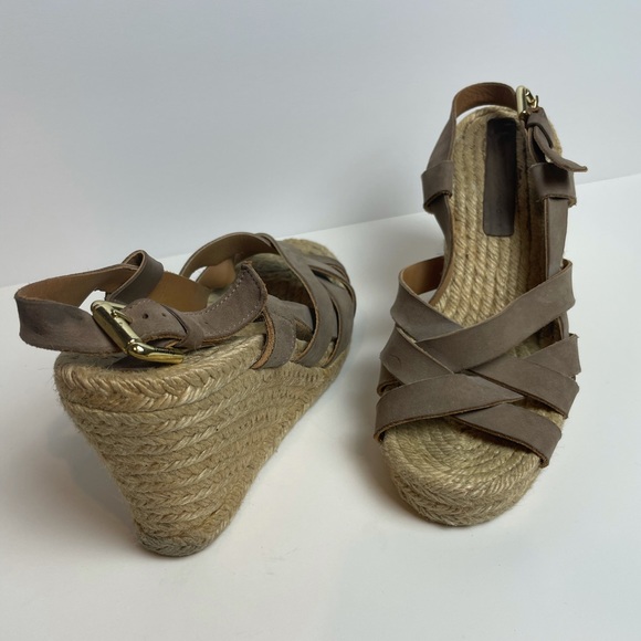 Marc by Marc Jacobs Suede Taupe Espadrille Wedges - Picture 2 of 12